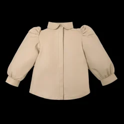 Boa Leather Blouse | Light Beige Leather
