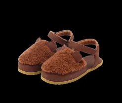 Els Sandals | Bear | Brown Curly Sheep Wool