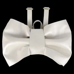 Iono Schoolbag | Bow | Off White Metallic Leather