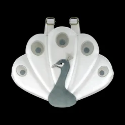 Loubi Schoolbag | Peacock | Off White Metallic Leather