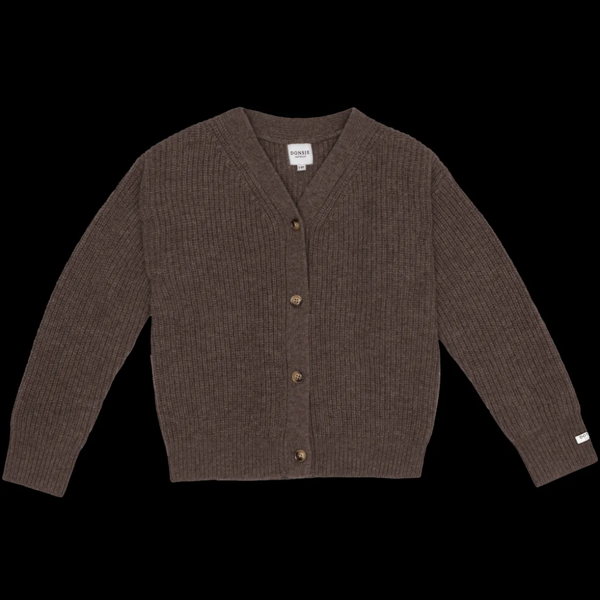 Matu Merino Wool Cardigan | Dark Taupe Melange