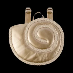 Seafo Schoolbag | Moon Shell | Champagne Metallic Leather