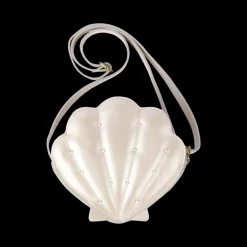 Shelly Shoulderbag | Scallop | Off White Metallic Leather