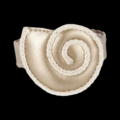 Zaza Bracelet | Moon Shell | Champagne Metallic Leather