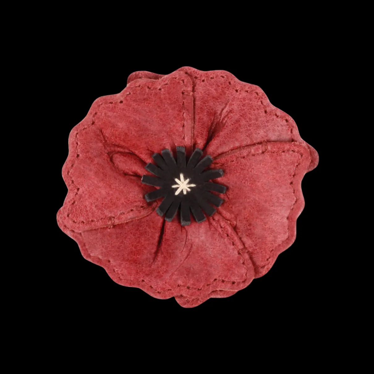 Zaza Fields Hairclip | Poppy | Scarlet Classic Leather